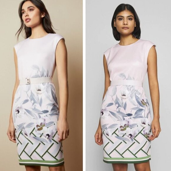 NEW Ted Baker London Hailey Everglade Printed Dress Garden Party Wedding Pastel - Picture 1 of 10
